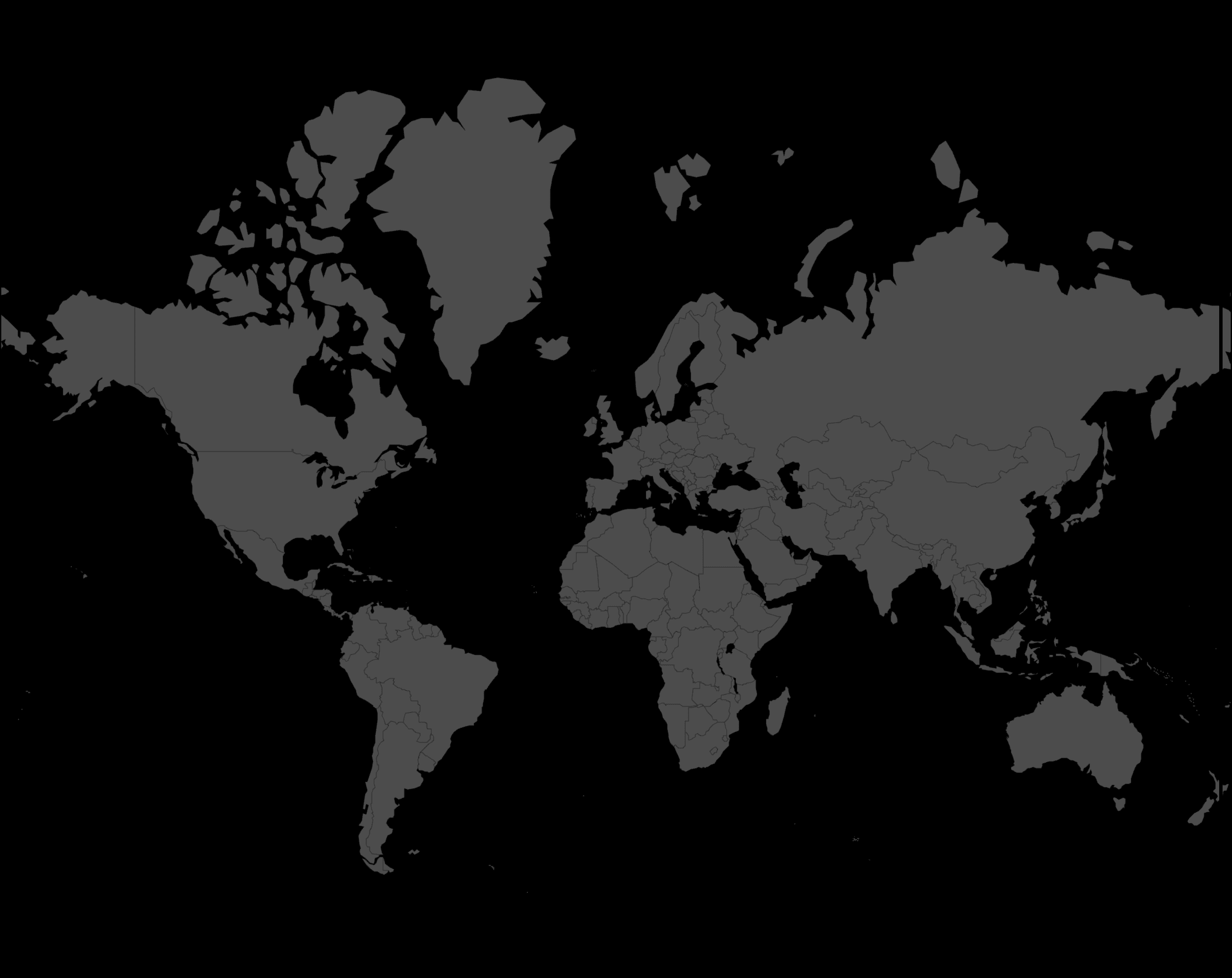 Mapa mundial con ubicaciones de Forbes Global Properties, incluida la presencia de Miranda Bosch en Argentina y Uruguay